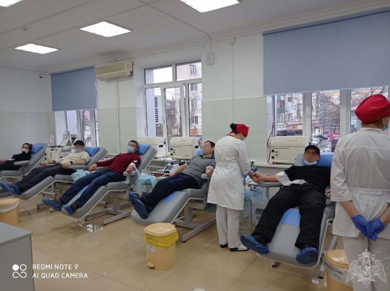 БОЙЦЫ КАСПИЙСКОГО ОМОН ПРИНЯЛИ УЧАСТИЕ В ДОНОРСКОЙ АКЦИИ